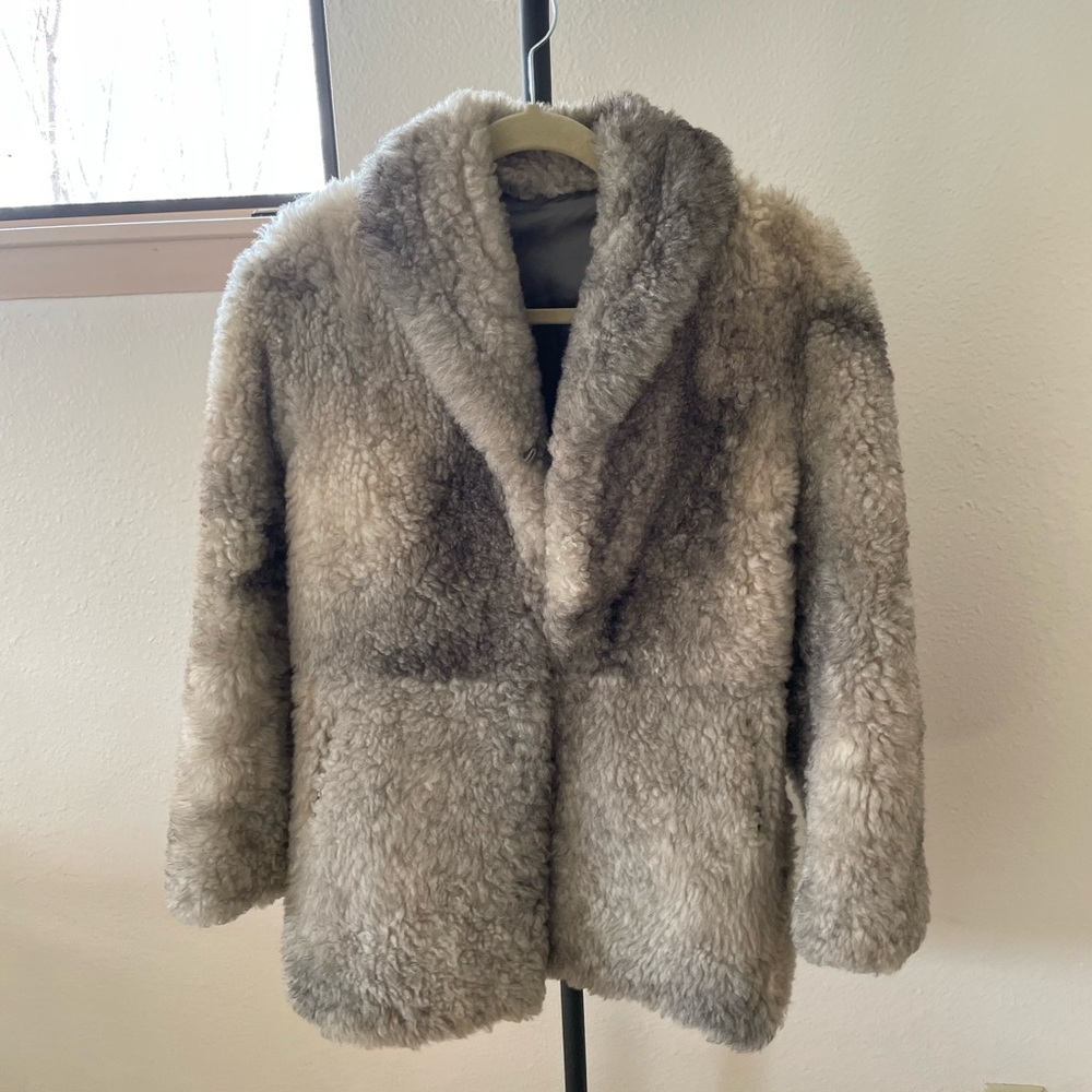 Vintage Eddie Bauer Gray Icelandic Sheepskin Shearling Jacket